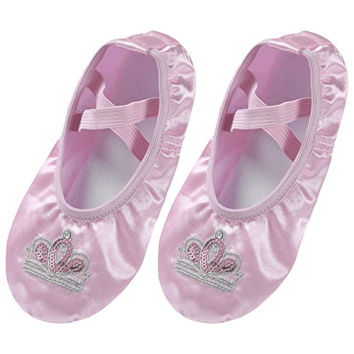 Aislor Girls Kids Dance Shoes Satin Cat Claw Sequins Ballet Practice Shoes Yoga Dance Performance Shoes Ballet Slippers