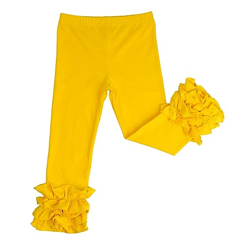 Image of HOOLCHEAN Baby Toddler and Little Girls Cotton Ruffle Leggings