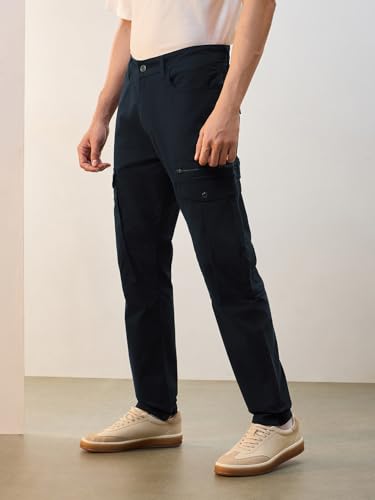 Image of NOBERO Men's Utility Cargo Pants | Cargo Pants for Men | Regular Fit | Multi-Pocket Utility Design | Durable Woven Fabric | Everyday Wear