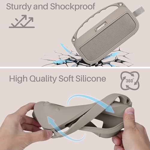 Silicone Cover Compatible with Bose New SoundLink Flex 2nd Gen/Bose SoundLink Flex Bluetooth Portable Speaker (Sandstone Cover)