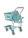 KOOKAMUNGA KIDS Carrello della spesa giocattolo con cestino a mano rimovibile - Carrello acquisti per bambini con portabambole anteriore (modello unicorno rosa) (Blu)