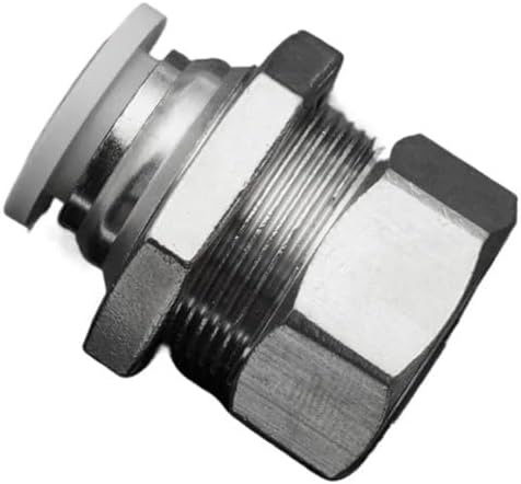 White Cap 1/8" 1/4" 3/8" 1/2" Female To 4 6 8 10 12 14 16 mm Push In Bulkhead & Brass Pneumatic Air Fitting BIANMTSW(PMF16-04)