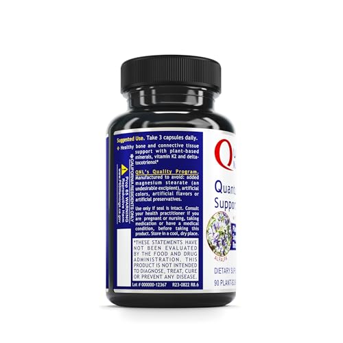 Quantum Nutrition Labs Quantum Bone Health - Bone Health Vitamins, Bone Strength Supplement for Women and Men, Organic Calcium Supplement with Fermented Vitamin K2, Bone Health Support - 90 Capsules - Thumbnail 3