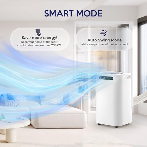 Image of 14000 BTU Portable Air Conditioners, Remote Control, 3 in 1 Free Stand Smart Cooling Portable AC Unit with Dehumidifier, Fan, Cools Room up to 700 sq.ft, 24H Timer, Windows Sealing Kit