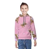 Vbadag Cartoon Funny Eagle Pink Boys Girls Hoodie 3D Printed Long Sleeve Pullover Fashion Hooded Swe