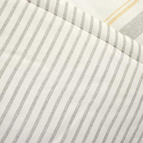 Image of Lush Decor Farmhouse Stripe Reversible Throw, Single, 50 inch W x 60 inch L, Yellow - Throw Blanket For Bed - Soft Blanket - Couch Throw - Rustic Farmhouse Decor