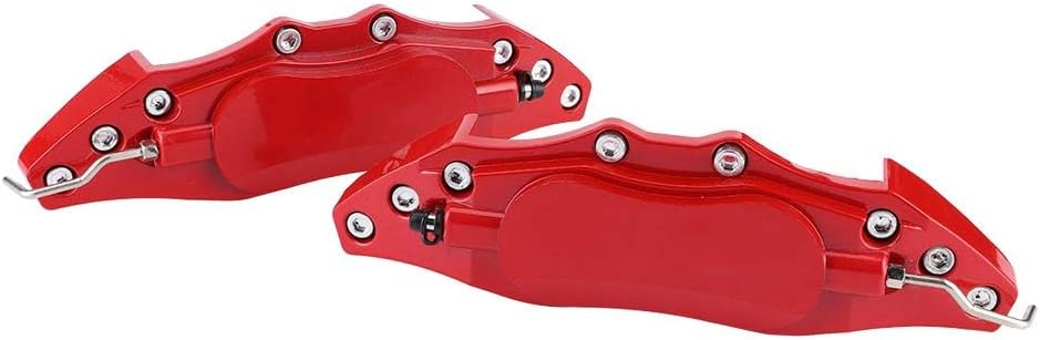 Brake Caliper Covers, 2Pcs 27.5 x 7.5 x 5cm / 10.8 x 3 x 2in Aluminum Alloy Red Disc Brake Caliper Cover Car Universal Disc Brake Caliper Fake Covers Left amp Right Accessories Refit(L)