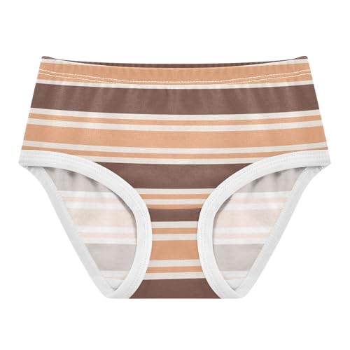 Brown Orange Stripe Toddler Girls's Underwear 2T 2300921