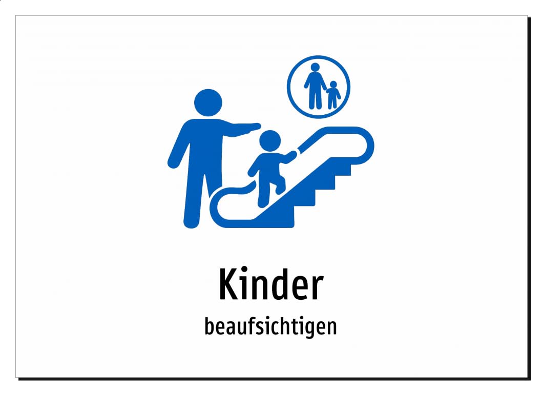 Kinder - beaufsichtigen | Aluminiumschild A2, 594 x 420mm | mit Symbolgrafik und Text