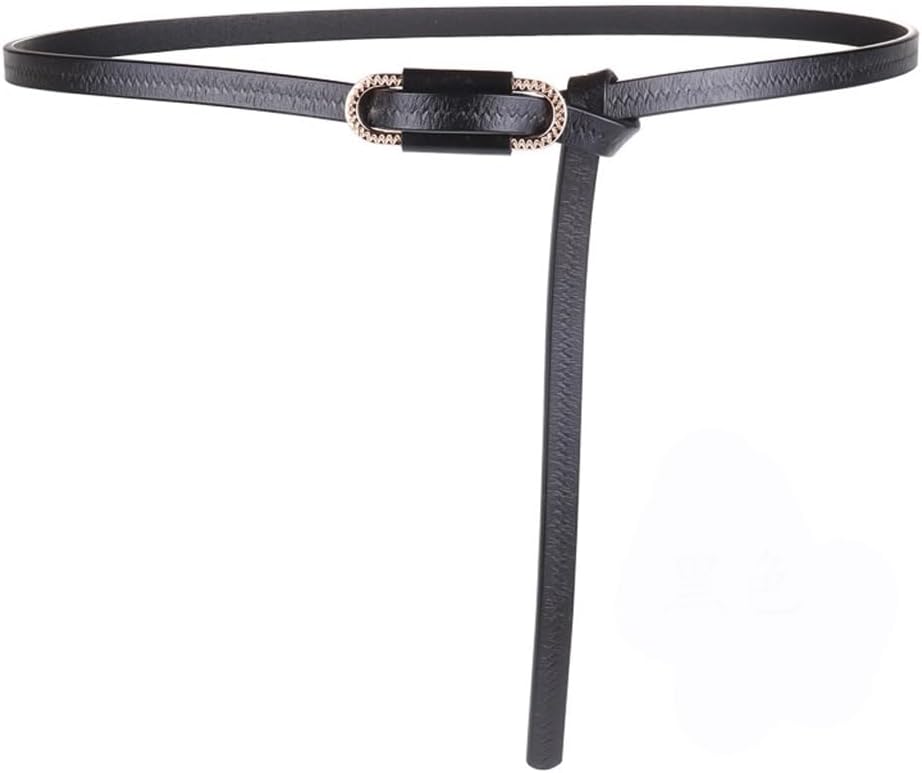 Women's Cowhide Thin Belt Decoration With Dress Waist Cinched Knot For