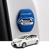 Kakash トヨタ専用ステンレスドアロックカバー 保護バックルカバー 防錆 ラッチストップ インテリアモールディング ステンレス スチールカースタイリング プ外装カスタムパーツ アクセサリー爪キズ防止 防止防塵 取り付け簡単 車種専用設計4点セット(ブルー)適合トヨタ プリウスアルファ/プリウスα(PRIUS ALPHA) ZVW41W ZVW40W 40系(2011年5月~2021年3月)