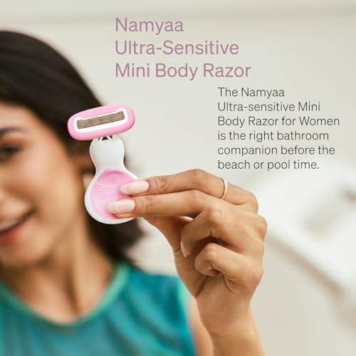 Image of Namyaa Ultra Sensitive Mini Body Razor For Women | 2x Smoother And Long Lasting | Curve-Friendly, Smooth & Hassle-Free | 5 Blades | Pack of 1