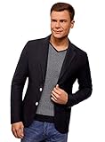 americana negra casual hombre Elegante chaqueta con cuello de solapas con amplio escote y cierre de dos botones