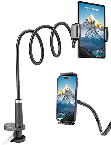 Gooseneck Tablet Holder Stand For Bed: Adjustable Long 39.4Inch Flexible Lazy Arm Tablets Mount Compatible With Ipad Pro Air Mini | Galaxy Tab | Kindle Fire | Switch Or Other 4.7-12.9" Device #TOP28