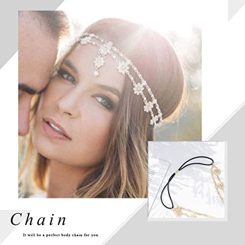 Jovono - Fascia per capelli con fiore boho