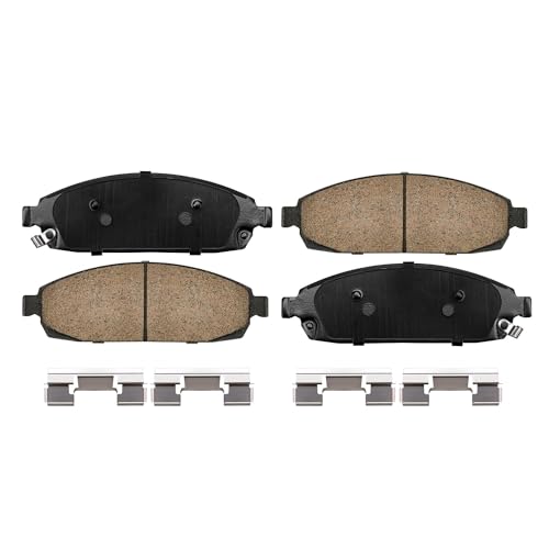 Image of Detroit Axle - Brake Pads for 2005-2010 Jeep Grand Cherokee Commander 2006 2007 2008 2009 Front Rear Brake Ceramic Pads w /Hardware Replacement Brakes