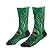 VPPUR Green Peacock Feather Print Mid Tube Sports Socks Lightweight Athletic Breathable Running Fashion Fitness Gear
