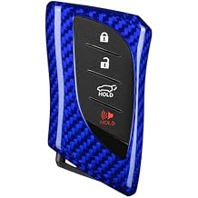 T-carbon Real Glass Fiber Key Fob Cover Compatible with Lexus Key Fob Protector Fits for Lexus GX, LC, LS, RZ RX ES NX UX Key Case,Blue