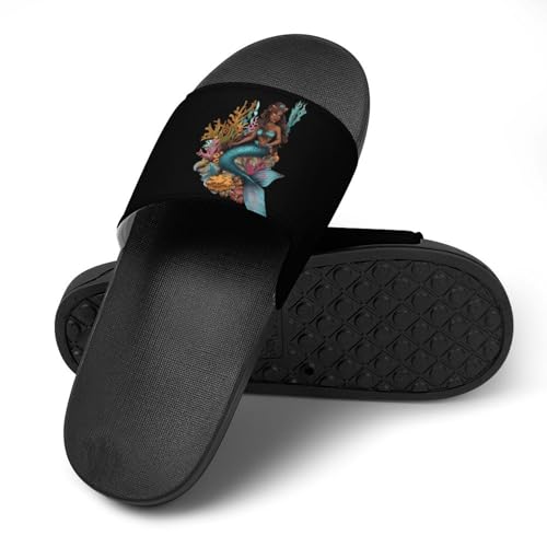 African American Mermaid Coral House Sandals Non-Slip Bathroom Slippers Beach Summer Shoes for Men Women4