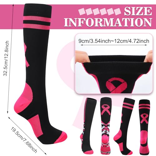 Foaincore 60 Pairs Breast Cancer Socks Bulk for Women Pink Ribbon Football Knee High Socks Breast Cancer Awareness Accessories Athletic Softball Volleyball Sport Gifts3