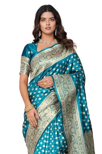 Image of Subham Saree for Woman Silk Cotton Kanjivaram | Soft Easy to Drape Daily Wear Sari with Blouse Fabric