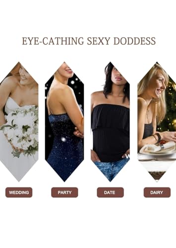 AKHIRAH Sticky Strapless Adhesive Bra Bra Reusable Self Adhesive Backless Bra Invisible Sticky Push up Silicone Bra for Women. (Skin) - Image 5