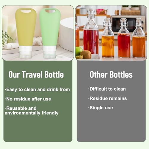 2 Stück Wiederverwendbare Futtertube zum Befüllen Hund, 90 ml Leberwurst Hunde Tube Silikon Reiseflaschen mit Karabiner und 2 Reagenzglasbürste, für Hundetraining als Belohnung (Grasgrün+Kurkuma)