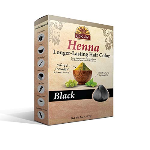 OKAY Longer Lasting Henna Color, Black 2 Oz.