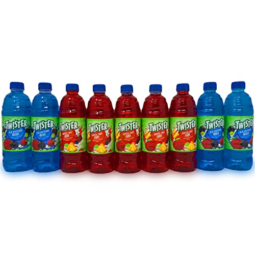 Beeq- Tropicana Twister Variety Pack, 2 Different Flavors,Tropical Fruit Fury,Blue Raspberry Rush, 16.9 Oz Plastic Bottle, Pack Of (9) #TOP1