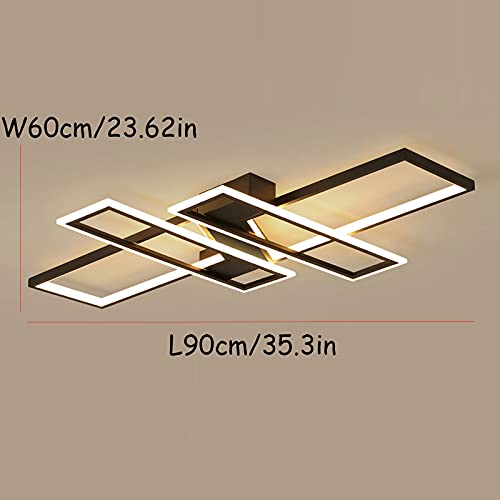 Plafonnier LED dimmable 94W géométrique blanc à intensité variable - 2