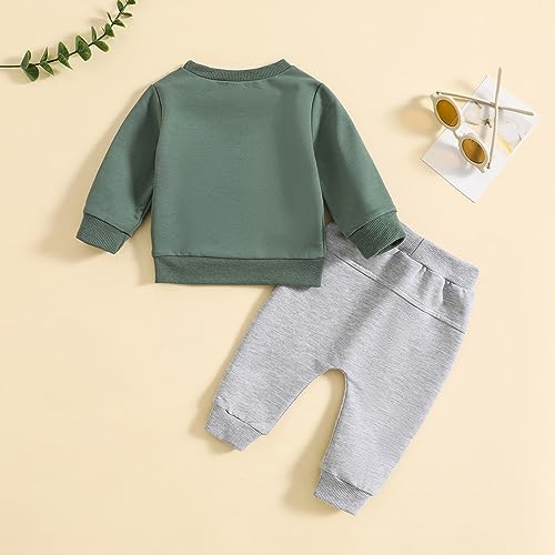 Infant Toddler Baby Boy Girl Fall Winter Clothes Solid Color Long Sleeve Pullover Tops Jogger Pants Set 2Pcs Outfit4