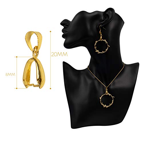 AUEAR, 120 Pack Jewelry Making Supplies Beads Metal Clip Buckle Bead Pendant Connector Pinch Bail Clasp Dangle Findings for Buckles Charm Connection