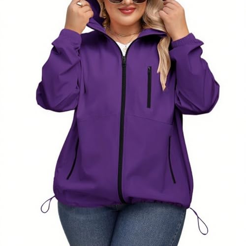 Chubasquero de gran tamaño mujer ligero impermeable chaqueta cortavientos transpirable