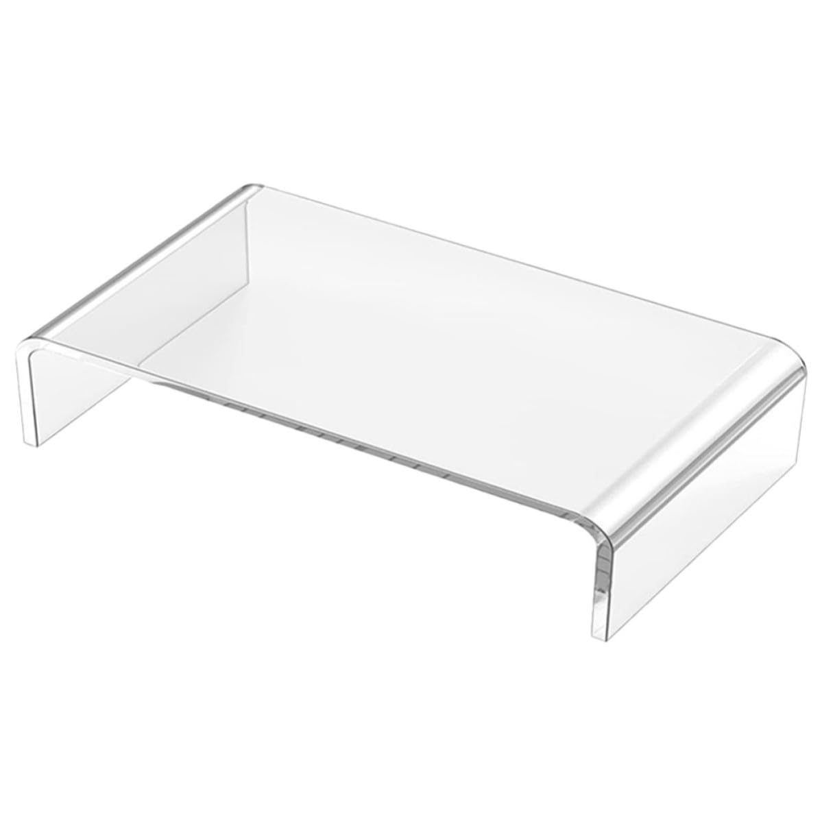 MERRYHAPY Supporto Contemporanea in Trasparente Acrilico Rialzata Base per Monitor Migliorare Efficienza Lavorativa e Organizzare Scrivania Ufficio