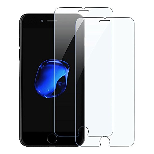 2-Pack iPhone 7 Plus/iPhone 8 Plus Screen Protector, EasyAcc Tempered Glass Film Guard (Anti-Sharp Scratch, Crystal Clear, HD, Bubble Free, High 9H Hardness)