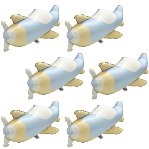 4D Flying Plane Balloon Aviator Adventure Party Supplies For Kid Boy Girl Birthday Baby Shower Wedding, 6 Pack Cartoon Matte Airplane Balloons Fighter Helicopter Fighter Jet Copter Aircraft Decoration by Hokilands - Image 7