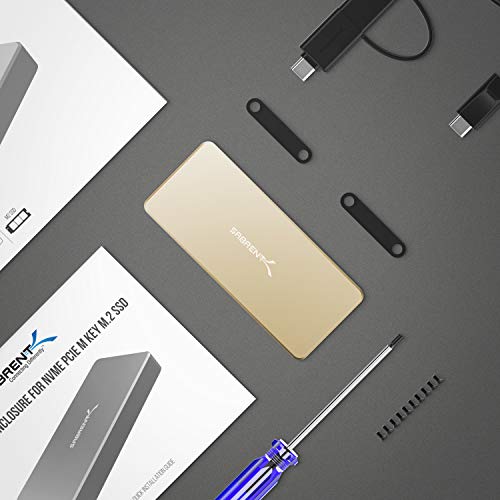 Caja externa USB Type-C para SSD M.2 NVMe de aluminio dorado miniatura 6