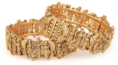 Shining Diva Fashion Latest Stylish Design Traditional Gold Plated Bracelet Bangles for Women (15871b_2.6)