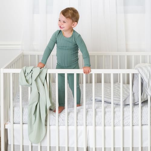 Image of Ely's & Co. Baby Crib Bedding Sets for Boys and Girls - 3 Piece Set Includes Crib Sheet, Quilted Blanket and Crib Skirt - Grey Design