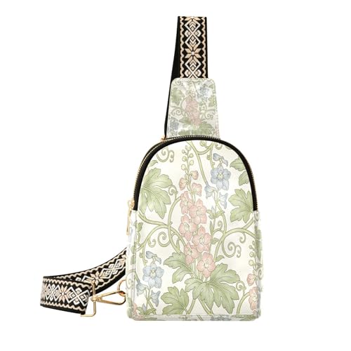 Motif floral William Morris rose bleu : grand papier peint panoramique vintage salon