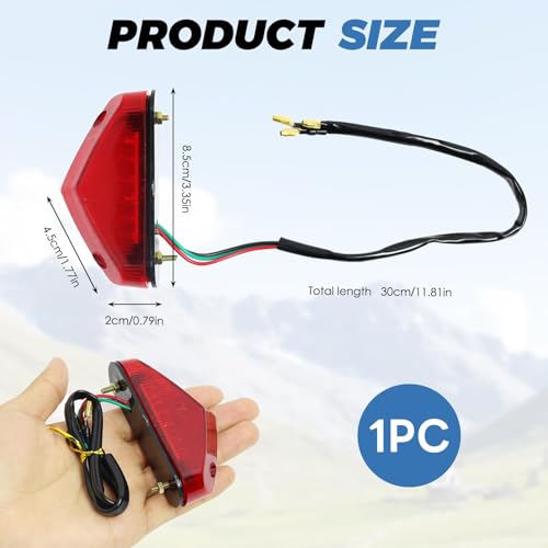 Supecesorio LED Motorrad Rücklicht Mini Bremsrücklicht 12V 9 LED Stop Running Rücklicht, Universal für Motorräder ATV Dirt Bike Scooter, Robustes ABS-Gehäuse