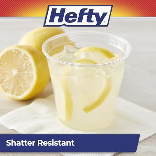 Hefty Party Perfect Clear Plastic Cups, Small Clear Cups for Parties, Wedding Receptions, Birthday Parties, Office Gatherings, and More, Recyclable, 9 Ounce, 40 Count