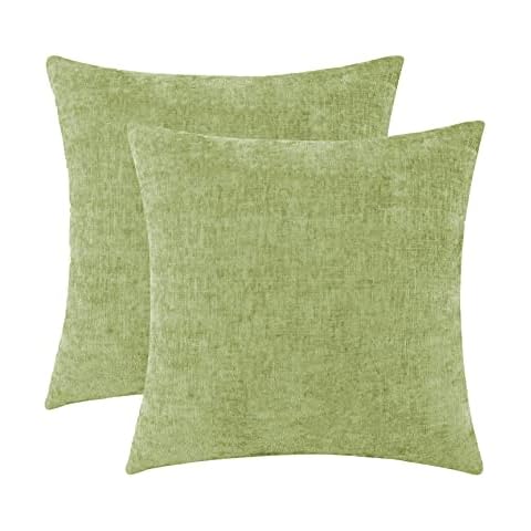 yibo Fundas de Cojín de Chenilla, 2 Piezas, Crema Cover