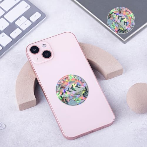 Image of (3 Pcs) Wander Your Own Way Sticker LGBTQ Stickers Rainbow LGBT Mountain Sticker LGBTQ+ Pride Stickers for Water Bottle Phone Case Gifts for LGBT Community Friends Coworker Besties 3 inchx3 inch (Hologram)