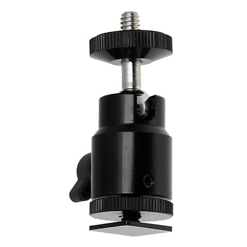 **Bulk Of 5** Universal 1/4"-20 Camera Accessory Mount To Hot Or Cold Shoe With Mini Ball Head - Multi-Function Swivel Joint With Removable Cold Shoe Mount For 1/4"-20 Male Studs #TOP1