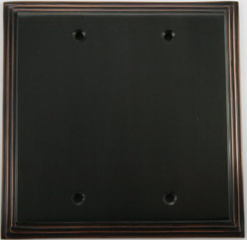 Deco Step Style Oil Rubbed Bronze 2 Gang Blank Wall Plate