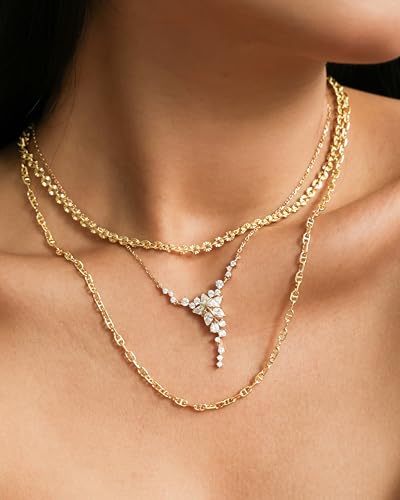 FANCIME 'Sunlit Grace' Gold Plated Sterling Silver Classic Link Chain Necklace Fine Jewelry Gift for Women and Men, Width: 3-3.5MM, Length: 18-20 Inches3