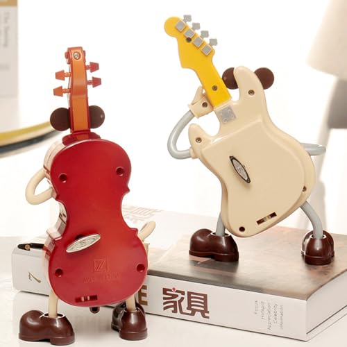 Music Box - Mini réplica de instrumento, violín y guitarra de dibujos animados creativos con diseño dinámico para niños, perfecto para los amantes de la música rock