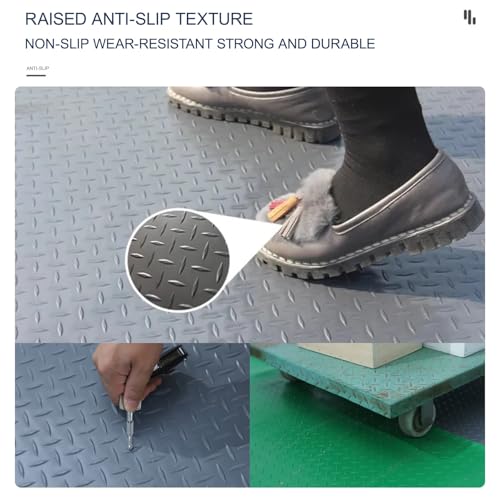 Tapis de sol de garage noir en caoutchouc isolant 1,6mx1m