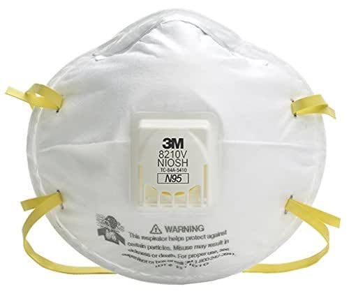 3M Particulate Disposable Respirator 8210V, Pack of 80, NIOSH APPROVED
